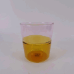 SOLE TUMBLER TINTED COLOR YELLOW/PINK D9XH10CM, IN LASER BACKSTAMP